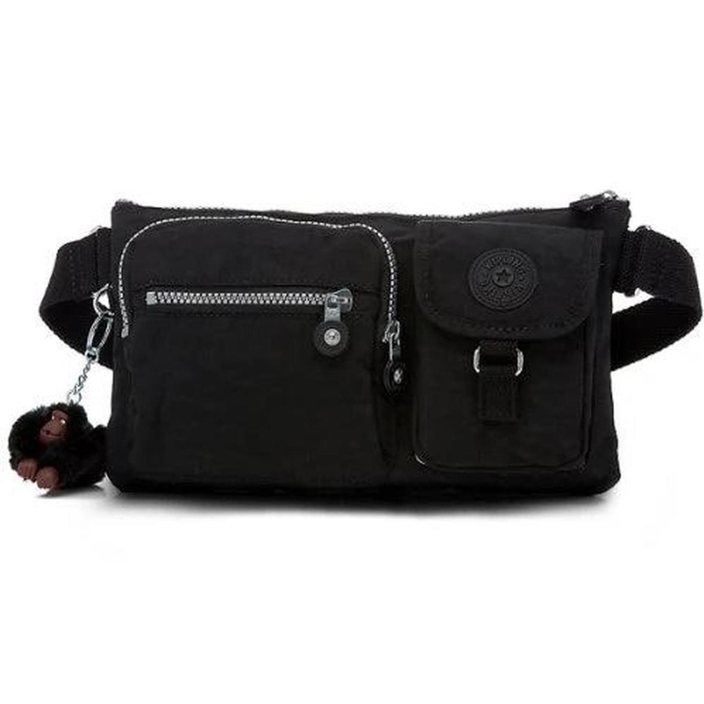 Black Kipling Preston Waist Bag with Monkey Keychain